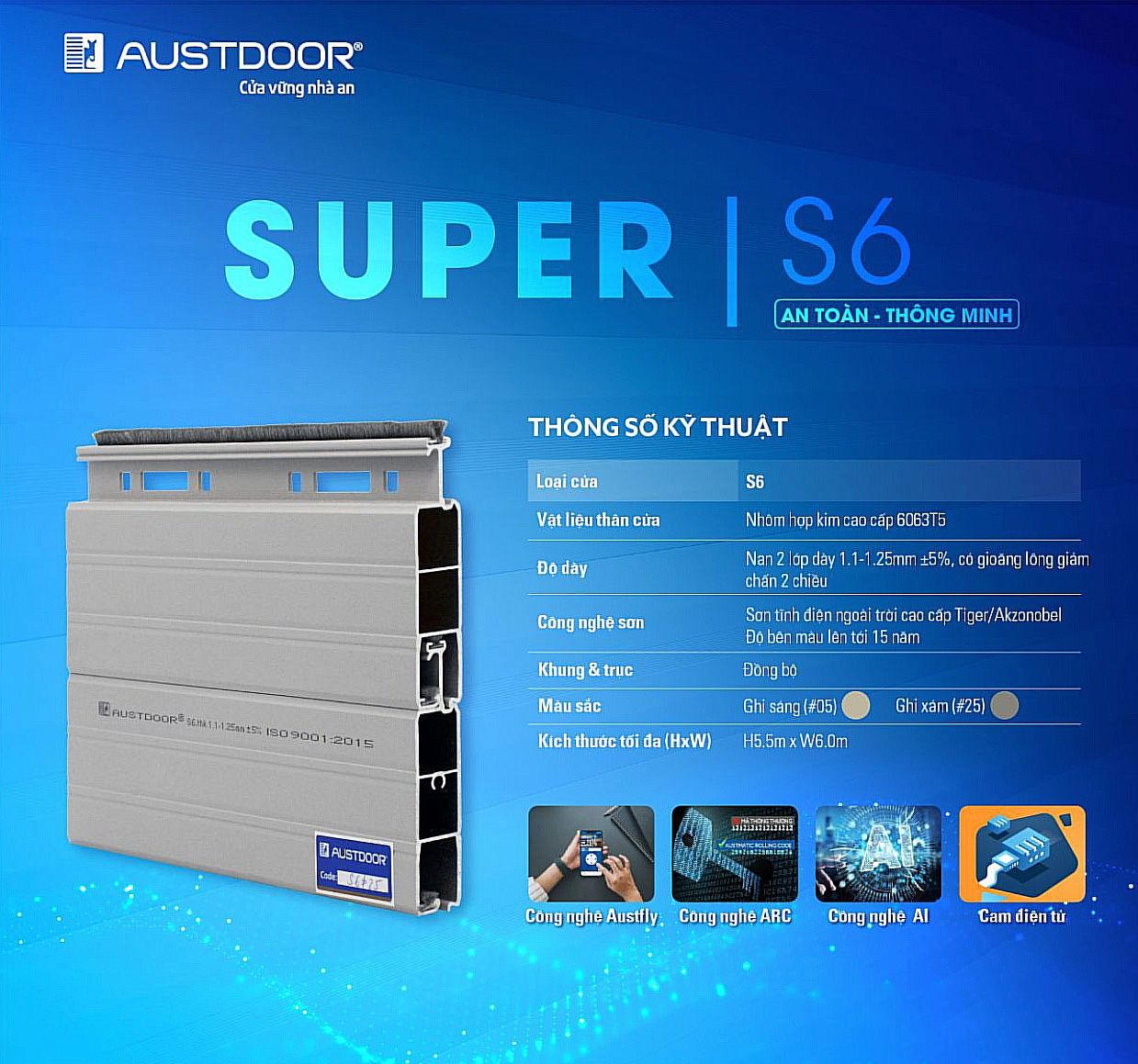 Cửa Cuốn Austdoor Khe Thoáng S6