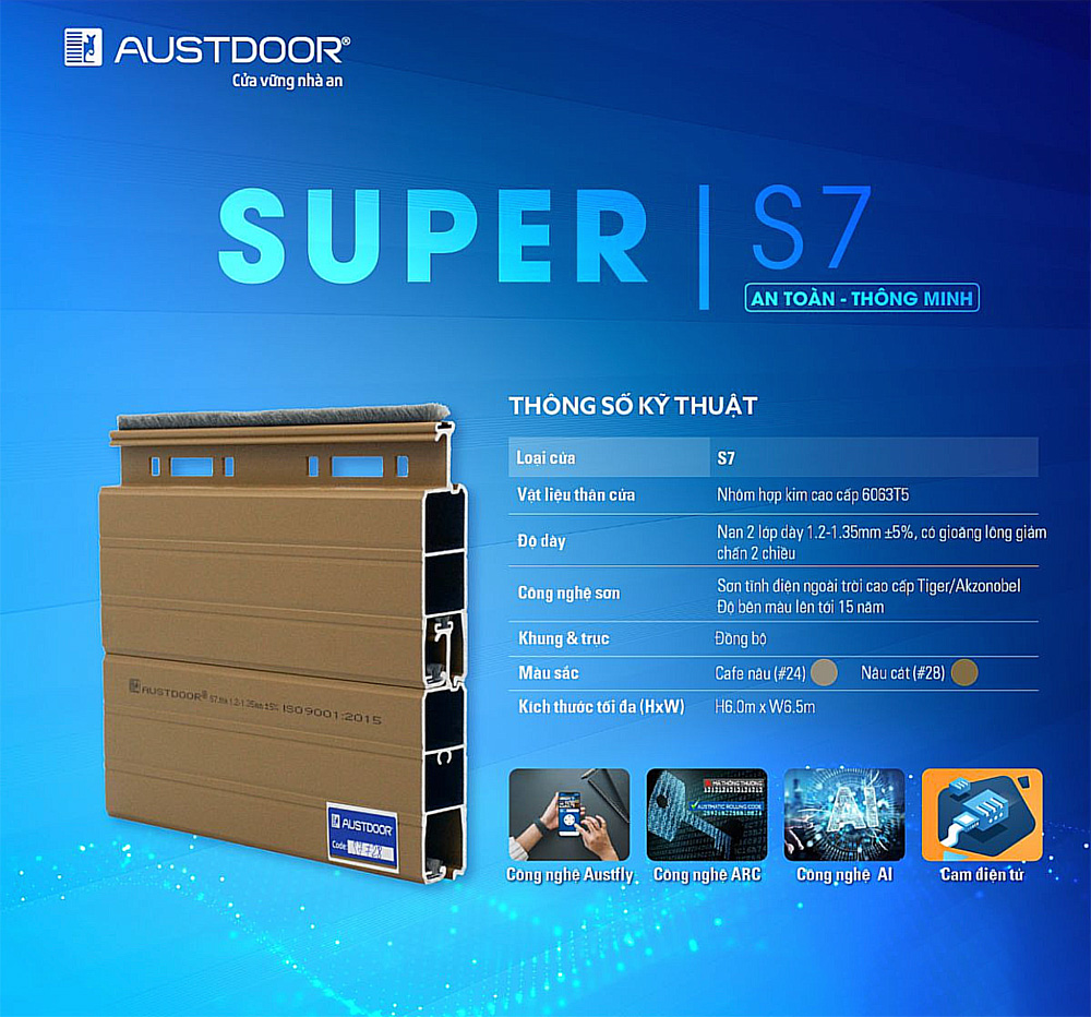 Cửa Cuốn Austdoor Khe Thoáng S7