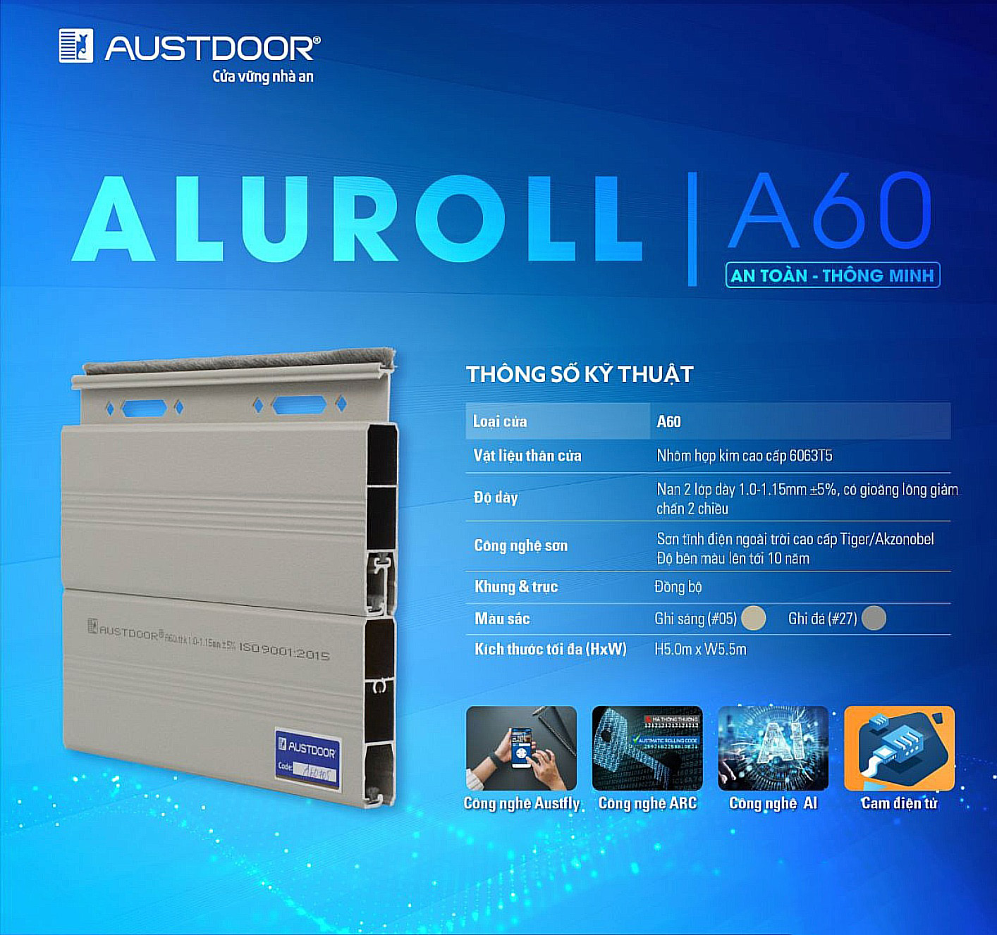 Cửa Cuốn Austdoor Khe Thoáng A60