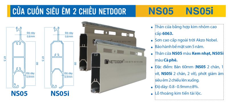 Cửa cuốn khe thoáng NS05 và NS05i